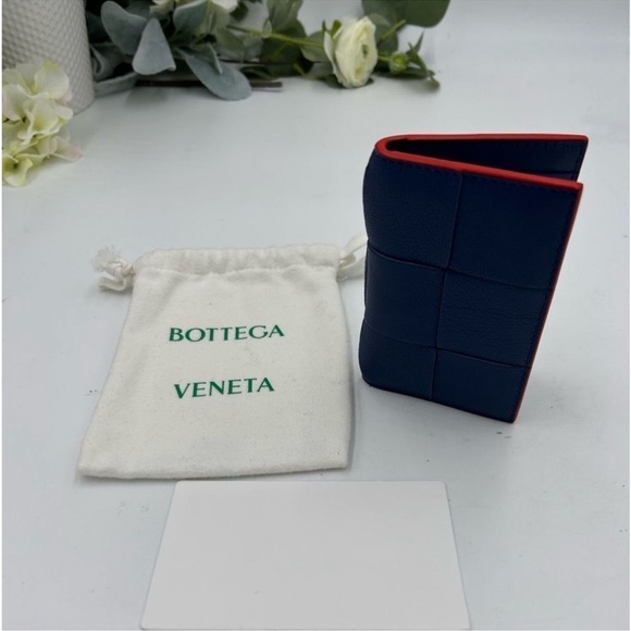 Bottega Veneta Blue and Red Wallet
